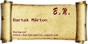Bartek Márton névjegykártya