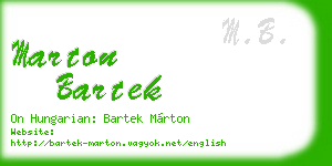 marton bartek business card